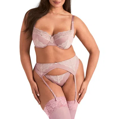 Adore Me Amrenn Garter Belt Lingerie In Purple