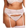 Adore Me Anabella Plus Size Garter Belt Lingerie In White