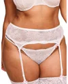 Adore Me Anabella Plus Size Garter Belt Lingerie In White