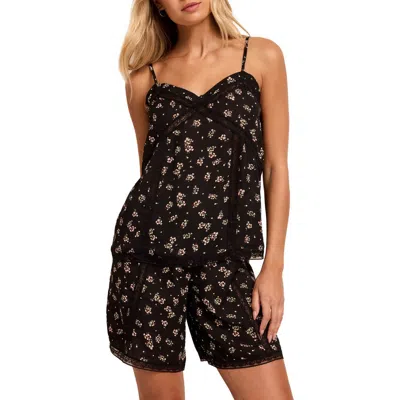 Adore Me Aniella Cami & Shorts Pajama Set In Black