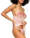Adore Me Anneliese Unlined Babydoll & G-string Set Lingerie In Light Pink