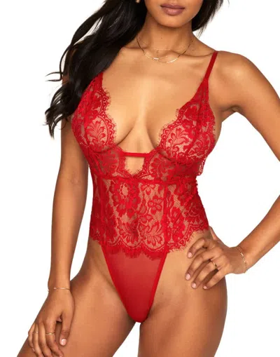 Adore Me Anouchka Bodysuit Lingerie In Dark Red