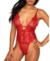 Shop Adore Me Anouchka Women's Bodysuit Lingerie In Dark Red