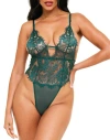 Adore Me Anushka Bodysuit Lingerie In Dark Green