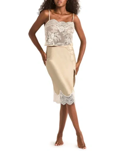 Adore Me Apolonia Camisole & Half Slip Set Lingerie In Neutral