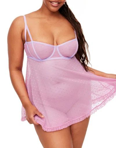Adore Me Aubrey Women's Plus-size Unlined Babydoll Lingerie In Multi
