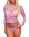 Adore Me Aubrie T-shirt & G-string Set In Pink