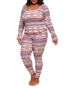 Adore Me Audra Pajama Long Sleeve Top & Legging Set In Novelty White