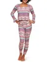 Adore Me Audra Women's Pajama Long Sleeve Top & Legging Set In Novelty White