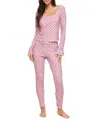 Adore Me Audra Women's Pajama Long Sleeve Top & Legging Set In Novelty Pink