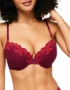 Adore Me Audrina Push Up Plunge Bra In Dark Red