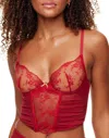 Adore Me Avara Cropped Bustier In Dark Red