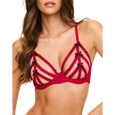 Adore Me Aziza Unlined Plunge Bra In Dark Red
