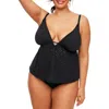 Adore Me Bailee Swimwear Tankini Top In Black