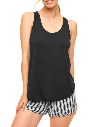 Adore Me Balenda Pajama Tank And Shorts Set In Stripe Grey