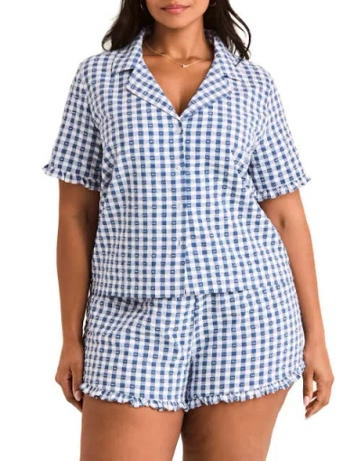 Adore Me Barbara Short Pajama Set In Blue