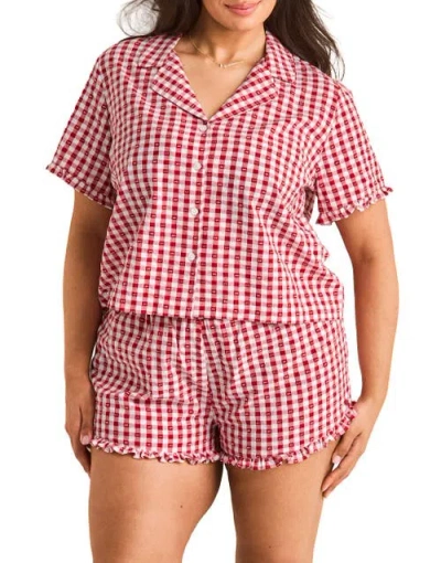 Adore Me Barbara Short Pajama Set In Red