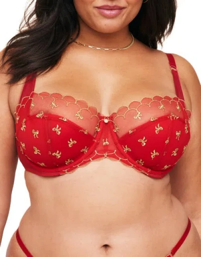 Adore Me Bettie Contour Balconette Bra In Dark Red