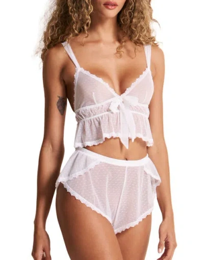 Adore Me Betty Cami & Shorts Set Lingerie In White