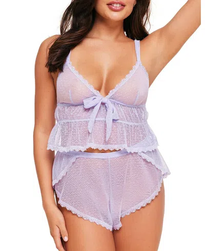 Adore Me Betty Cami & Shorts Set Lingerie In Medium Purple