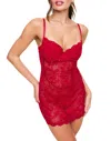 Adore Me Brielle Women's Babydoll & G-string Set Lingerie In Dark Red