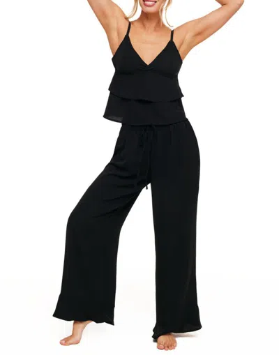 Adore Me Brigita Pyjama Cami & Trousers Set In Black