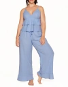 Adore Me Brigita Pajama Cami & Pants Set In Medium Blue