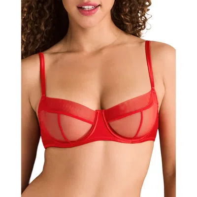 Adore Me Brittani Unlined Balconette Bra In Red