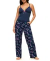 Adore Me Bryony Women's Pajama Cami & Pants Set In Floral Blue
