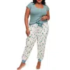 Adore Me Caileigh Pajama T-shirt & Jogger Set In Convo White