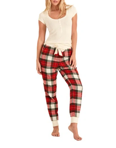 Adore Me Caileigh Pajama T-shirt & Jogger Set In Multi