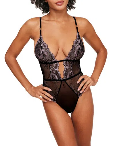 Adore Me Calissa Lace Bodysuit Lingerie In Black