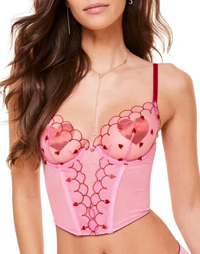 Adore Me Caroline Unlined Cropped Bustier In Medium Pink