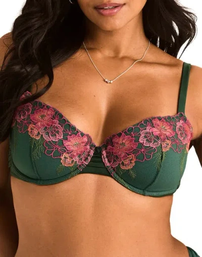 Adore Me Carolyn Contour Demi Bra In Green