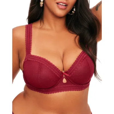 Adore Me Cassandra Unlined Demi Bra In Dark Red