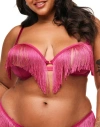 Adore Me Cece Unlined Quarter Cup Bra In Dark Pink
