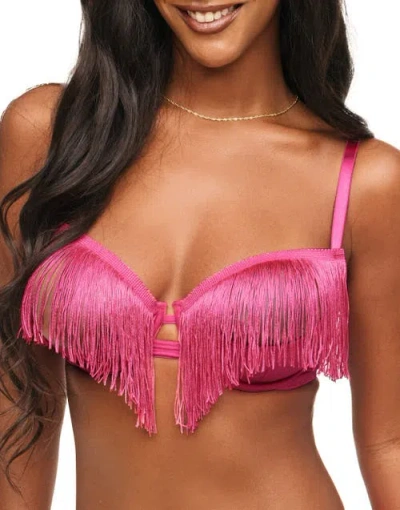 Adore Me Cece Unlined Quarter Cup Bra In Dark Pink