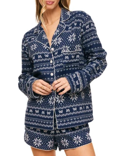 Adore Me Cecelia Pajama Set In Novelty Blue