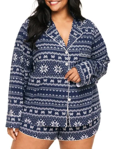 Adore Me Cecelia Pajama Set In Novelty Blue