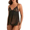 Adore Me Charizma Babydoll & G-string Set Lingerie In Black