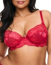 Adore Me Chelsi Women's Plus-size Unlined Demi Bra In Dark Red