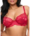 Adore Me Chelsi Women's Plus-size Unlined Demi Bra In Dark Red