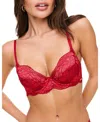 Adore Me Chelsi Women's Unlined Demi Bra In Dark Red