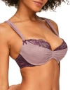 Adore Me Clairabelle Push Up Demi Bra In Dark Purple