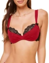 Adore Me Clairabelle Push Up Demi Bra In Dark Red