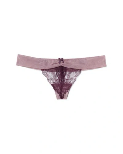 Adore Me Clairabelle Thong Panties In Dark Purple