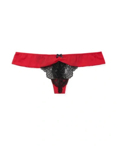 Adore Me Clairabelle Thong Panties In Dark Red