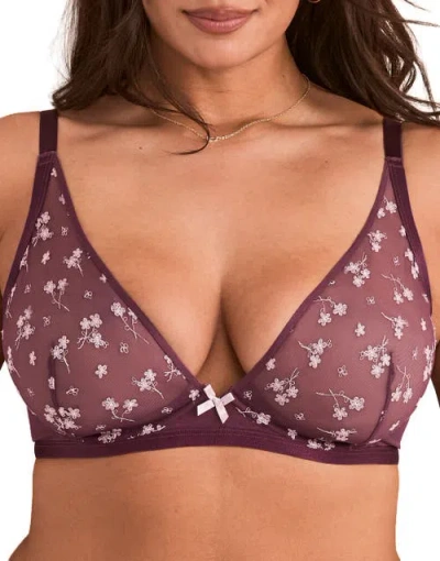 Adore Me Clementin Unlined Plunge Bra In Burgundy