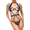 Adore Me Coco Playsuit Lingerie In Animal Blue