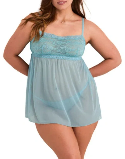 Adore Me Collie Babydoll Lingerie In Blue